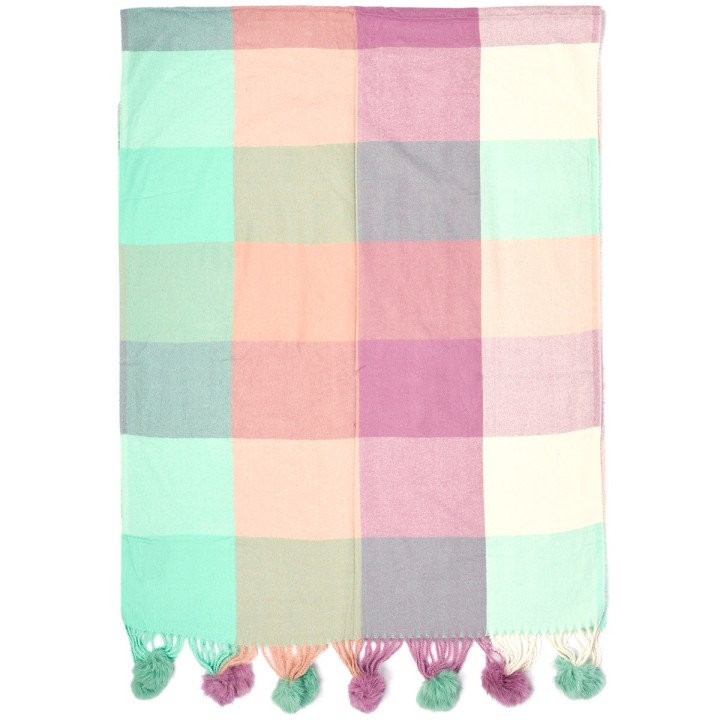 Zielony Duży Szalik Damski bawełniany ciepły chusta | Krateczka.pl