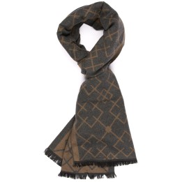 Brązowy Szalik męski ciepły miękki szal gładki elegancki- Krateczka.pl