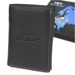 Portfel skórzany czarny vintage duży RFiD Beltimore - krateczka.pl