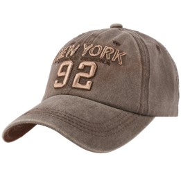 Brązowa  Czapka z daszkiem baseballówka vintage unisex - krateczka.pl