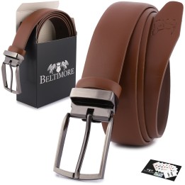 Beltimore skórzany pasek premium 3,5 cm męski brązowy| Sklep Krateczka