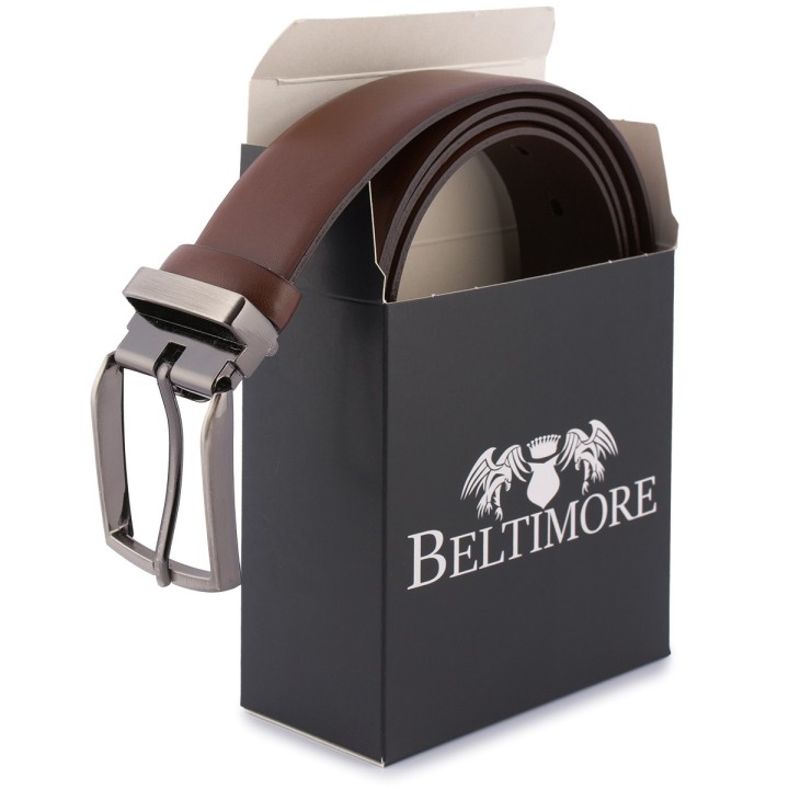 Beltimore skórzany pasek premium 3,5 cm męski brązowy| Sklep Krateczka