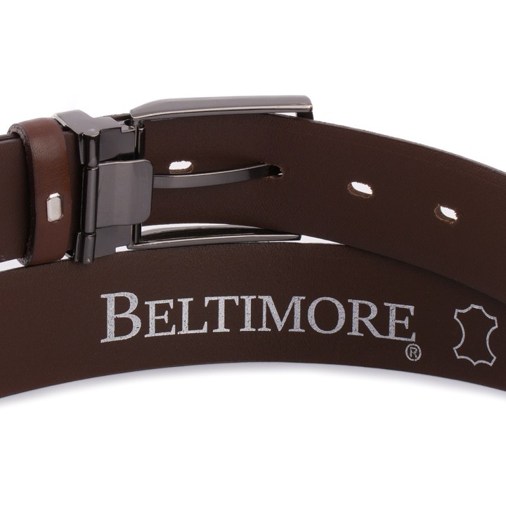 Beltimore skórzany pasek premium 3,5 cm męski brązowy| Sklep Krateczka