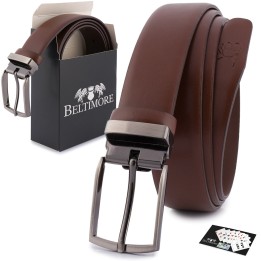 Beltimore skórzany pasek premium 3,5 cm męski brązowy| Sklep Krateczka