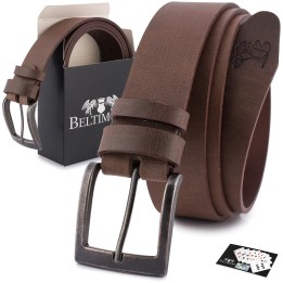 Beltimore skórzany pasek premium 4 cm męski brązowy| Sklep Krateczka