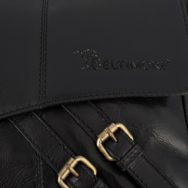 Beltimore torba męska na ramię skórzana elegancka czarna N03 | Krateczka.pl