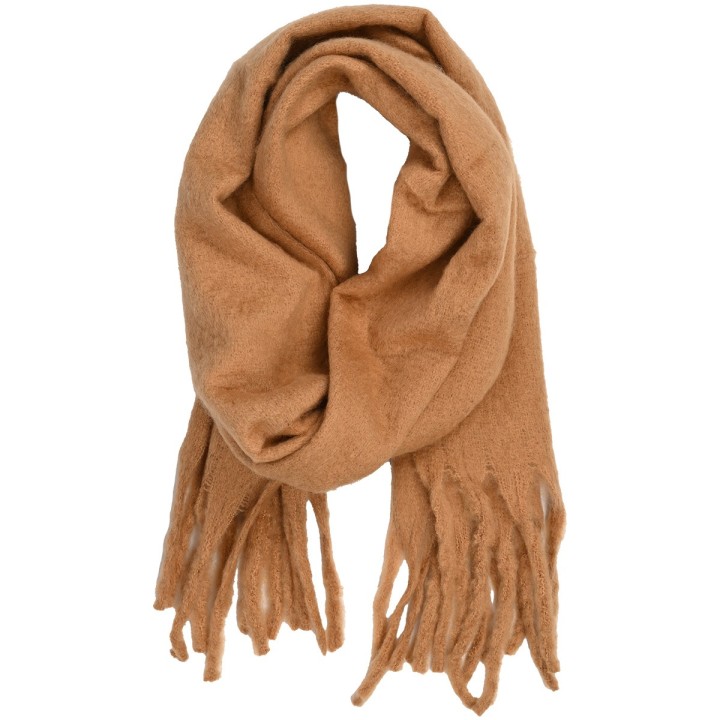 Camelowy piękny elegancki szalik damski szal | Krateczka.pl