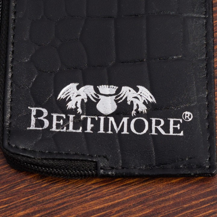 Etui na dokumenty karty czarne croco skórzane Beltimore J06- krateczka.pl