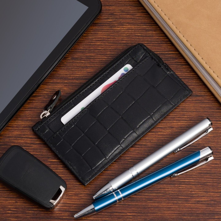 Etui na dokumenty karty czarne croco skórzane Beltimore J06- krateczka.pl