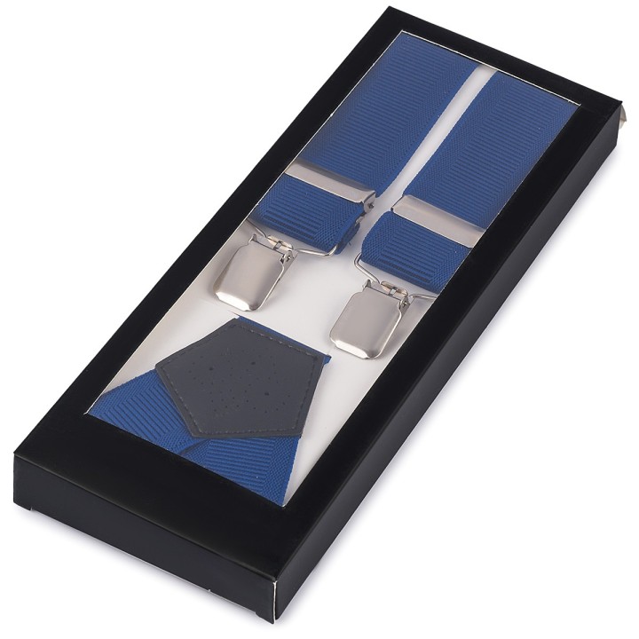 Szelki do spodni męskie eleganckie mocne V niebieskie SZ6 | krateczka.pl