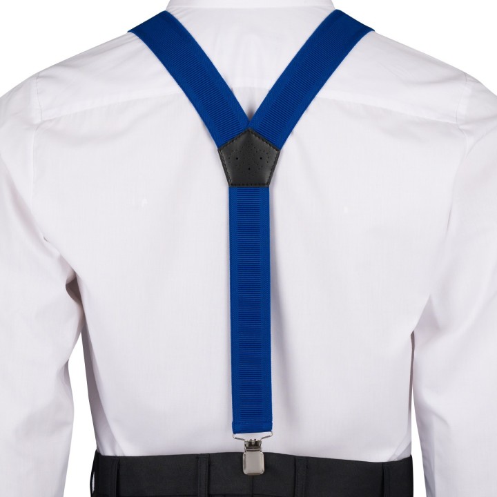 Szelki do spodni męskie eleganckie mocne V niebieskie SZ6 | krateczka.pl