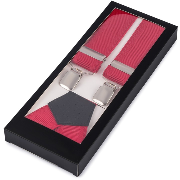 Szelki do spodni męskie eleganckie mocne V czerwone SZ6 | krateczka.pl