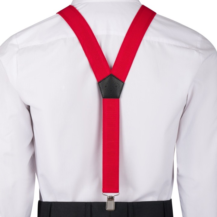 Szelki do spodni męskie eleganckie mocne V czerwone SZ6 | krateczka.pl