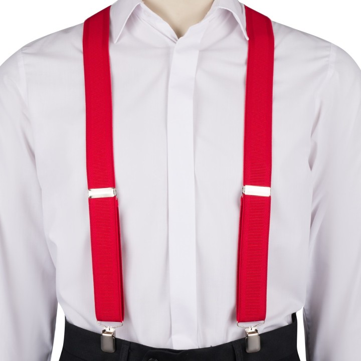 Szelki do spodni męskie eleganckie mocne V czerwone SZ6 | krateczka.pl