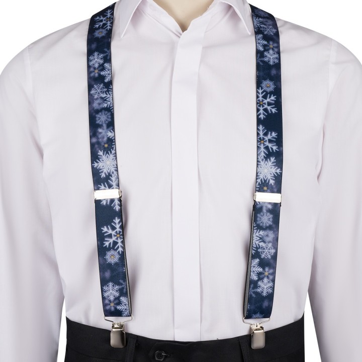 Szelki do spodni męskie eleganckie mocne V w śnieżki SZ6 | krateczka.pl