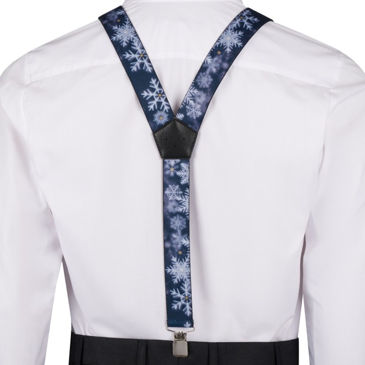 Szelki do spodni męskie eleganckie mocne V w śnieżki SZ6 | krateczka.pl