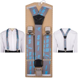 Szelki do spodni męskie eleganckie mocne V narciarskie niebieskie SZ7 | krateczka.pl