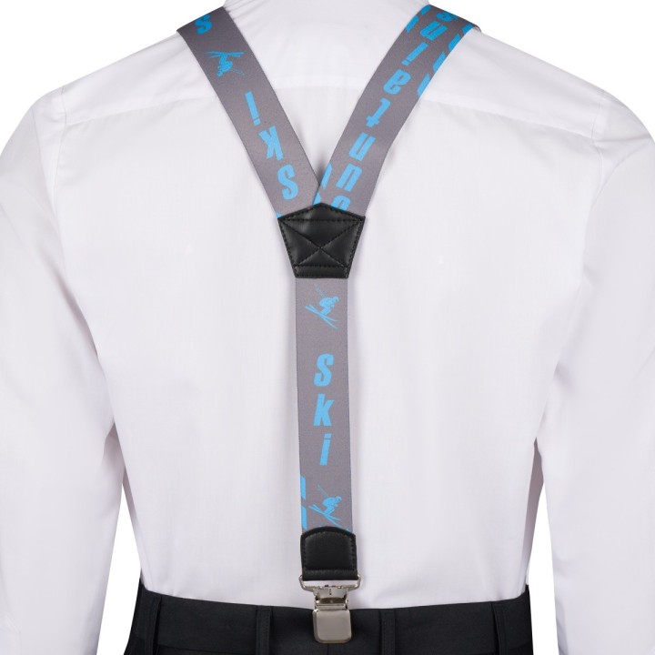 Szelki do spodni męskie eleganckie mocne V narciarskie niebieskie SZ7 | krateczka.pl