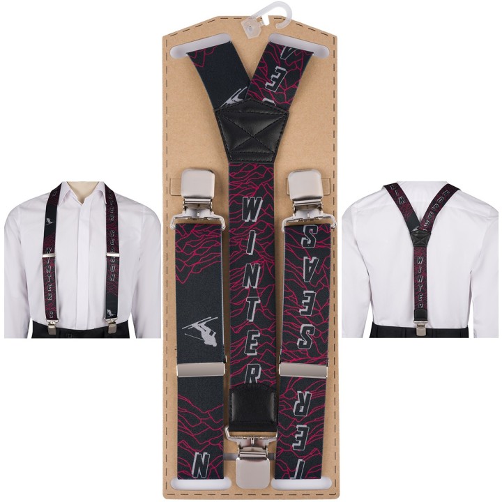 Szelki do spodni męskie eleganckie mocne V narciarskie WINTER SZ7 | krateczka.pl