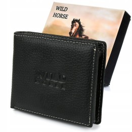 Portfel skórzany męski duży czarny Wild Horse RFiD