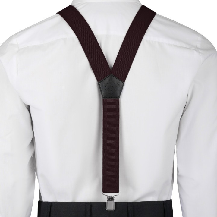 Szelki do spodni męskie eleganckie mocne V brązowe SZ6 | krateczka.pl