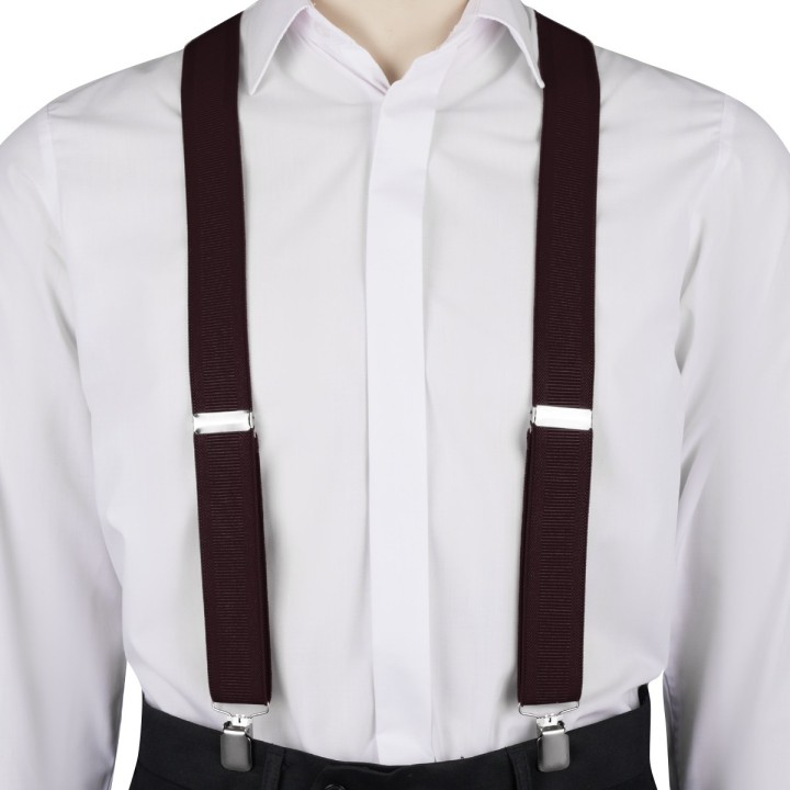 Szelki do spodni męskie eleganckie mocne V brązowe SZ6 | krateczka.pl