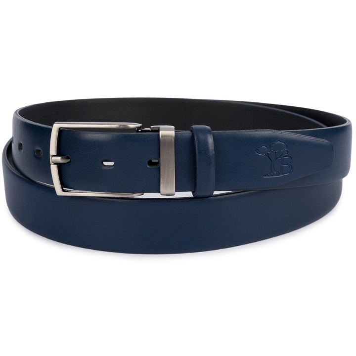 Beltimore skórzany pasek premium 3,5 cm męski granatowy| Sklep Krateczka