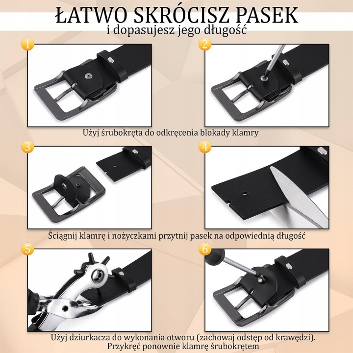 Zestaw pasek i Portfel skórzany zasuwany duży poziomy RFiD nubuk czarny Beltimore T79