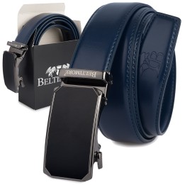 BELTIMORE pasek męski skórzany klamra automat granatowy A49- Krateczka.pl