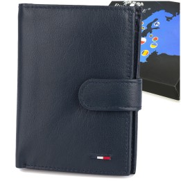 Męski portfel skórzany klasyczny RFiD granatowy Beltimore D49 | Sklep Krateczka