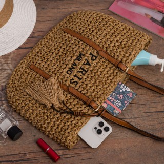 Torba damska na lato boho duży koszyk słomiany | Krateczka.pl