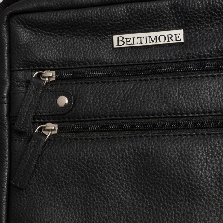 Beltimore torba męska na ramię skórzana elegancka czarna N30 | Krateczka.pl