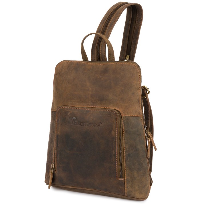 Plecak saszetka nerka przez ramię crossbody brazowy S11 | Sklep Krateczka.pl