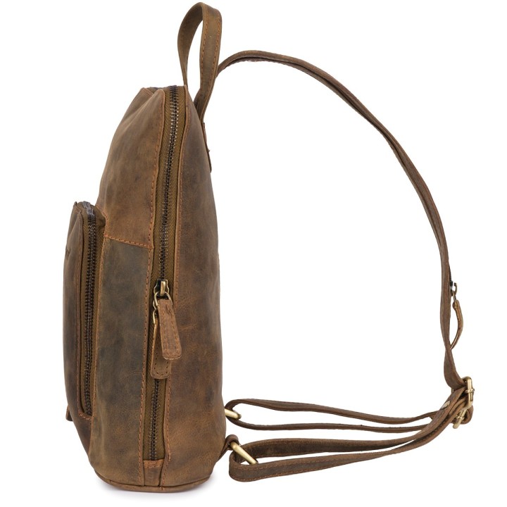 Plecak saszetka nerka przez ramię crossbody brazowy S11 | Sklep Krateczka.pl