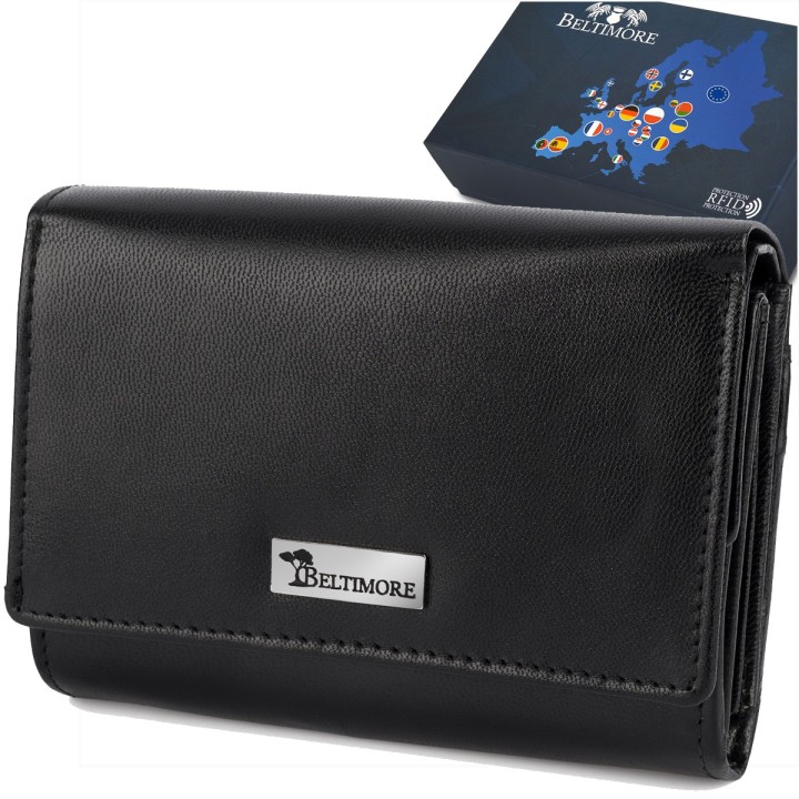 Portfel skórzany damski RFiD na karty skóra Beltimore A01|krateczka.pl