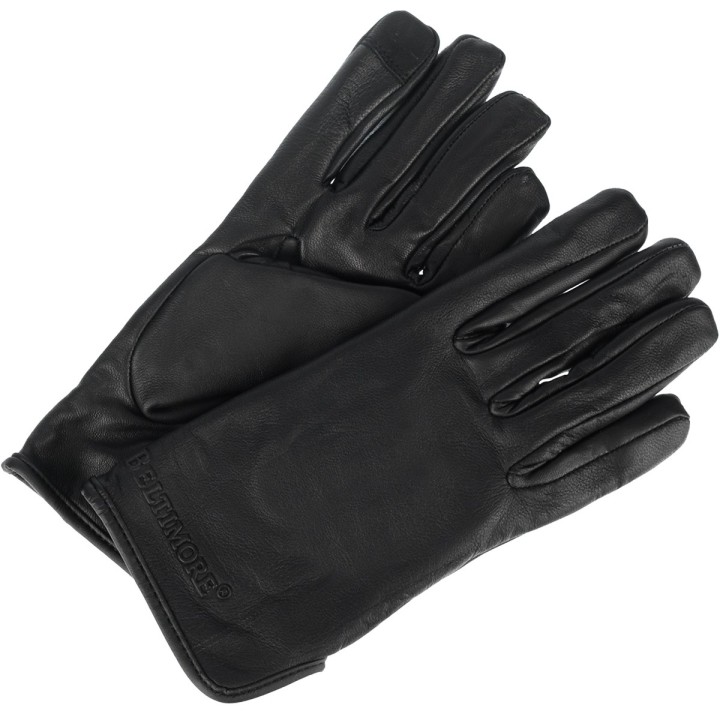 Rękawiczki skórzane damskie czarne polar touch finger BELTIMORE | Krateczka.pl