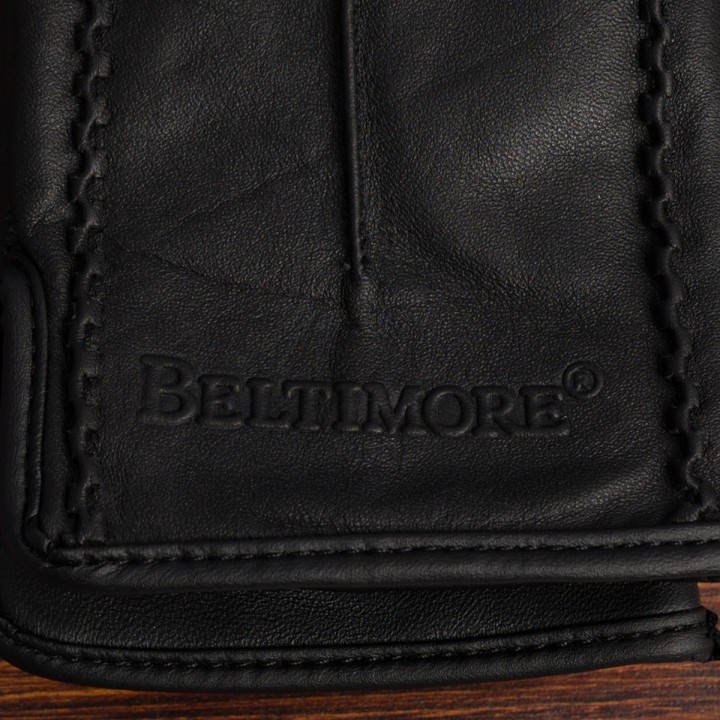 Rękawiczki skórzane damskie czarne polar touch finger BELTIMORE | Krateczka.pl