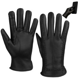 Rękawiczki skórzane damskie czarne polar touch finger BELTIMORE | Krateczka.pl