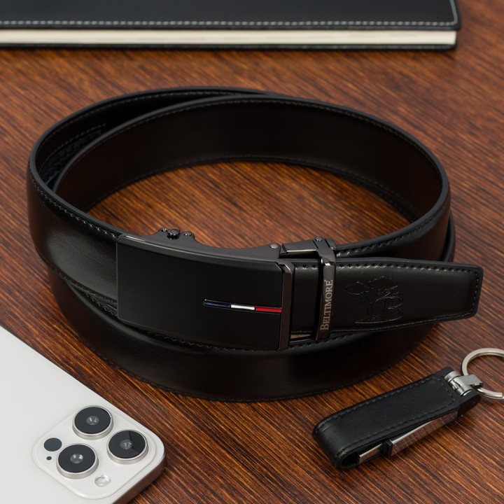 Pasek męski skórzany do spodni casual automat Beltimore A40| Krateczka.pl