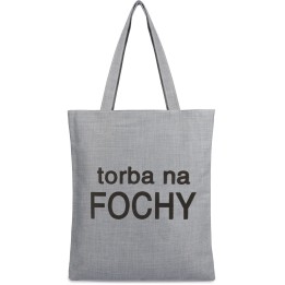 Szara Torba wielorazowa duża shopper z nadrukiem TA-22grey -Krateczka.pl