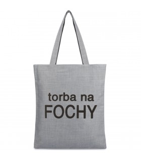 Szara Torba wielorazowa duża shopper z nadrukiem TA-22grey -Krateczka.pl