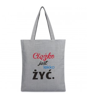 Szara Torba wielorazowa duża shopper z nadrukiem TA-40grey - Krateczka.pl