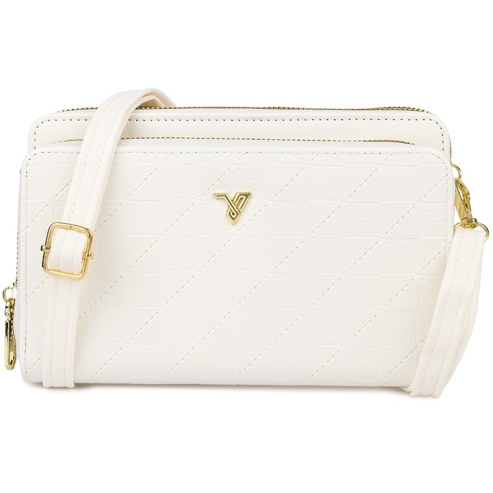 Biała Torebka crossbody damska mini na telefon POR-T-51- Krateczka.pl