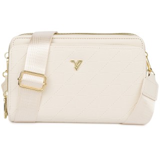 Ecru Torebka crossbody damska mini na telefon POR-T-51- Krateczka.pl