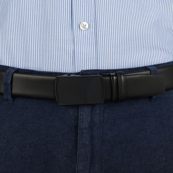 Pasek męski skórzany 3,5 cm klamra automatyczna Beltimore | Krateczka.pl