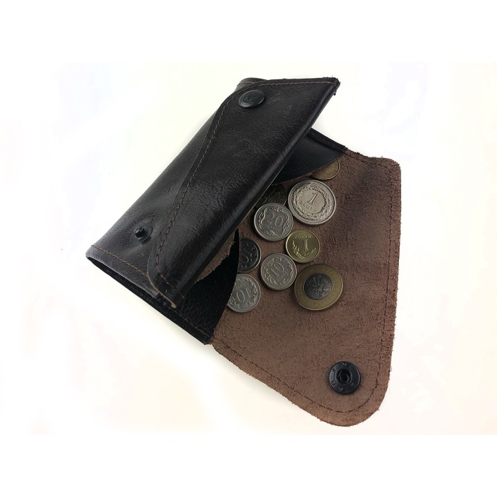 Banknotówka portfel czarny etui na pieniądze retro uniseks skórzane G63