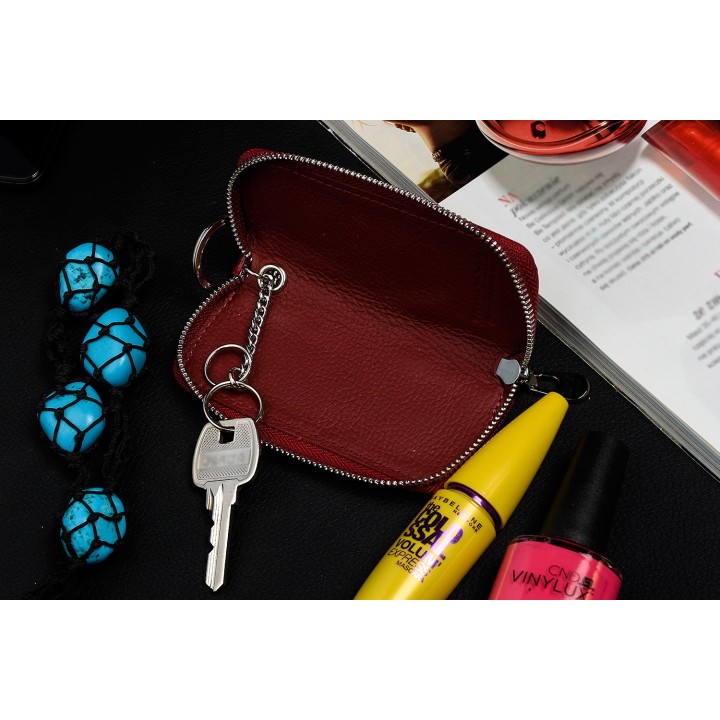Czerwone etui na klucze skórzane Alessandro S46
