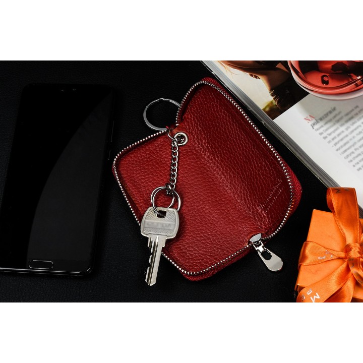 Czerwone etui na klucze skórzane Alessandro S46