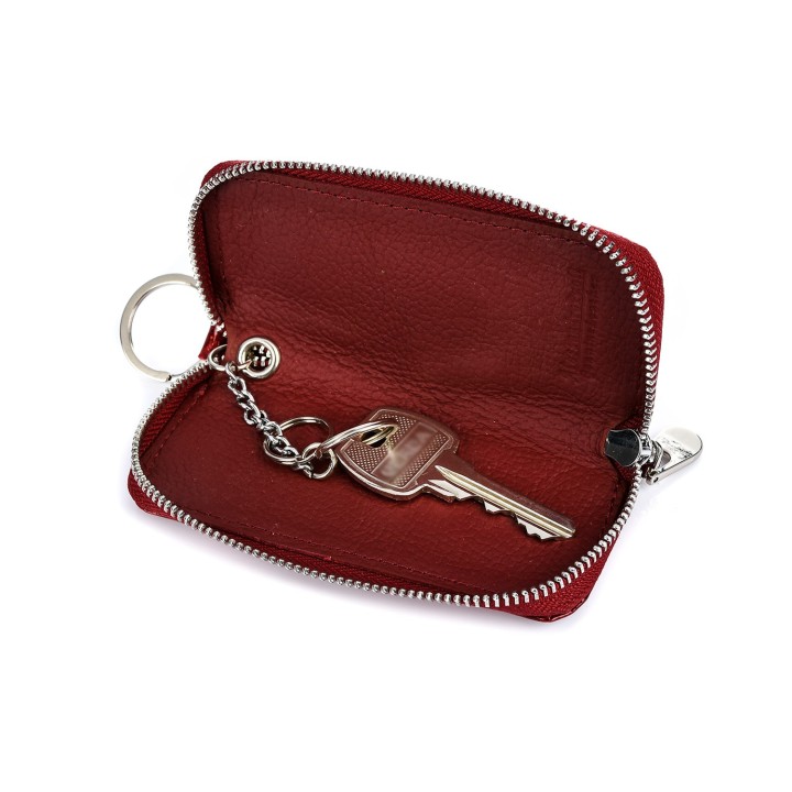 Czerwone etui na klucze skórzane Alessandro S46