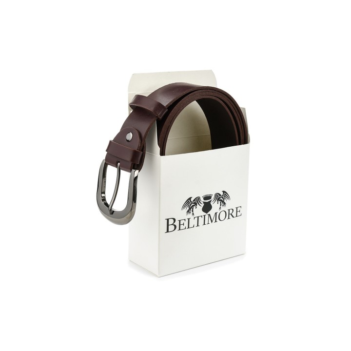 Beltimore skórzany damski pasek 4 cm burgundowy  śliwka | krateczka.pl